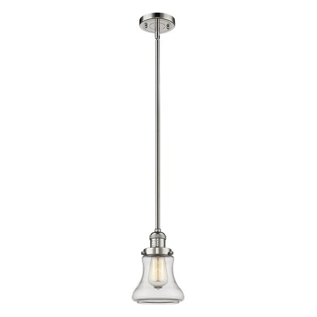 Bellmont Vintage Dimmable Led 6.5 Polished Nickel Mini Pendant, Clear Glass